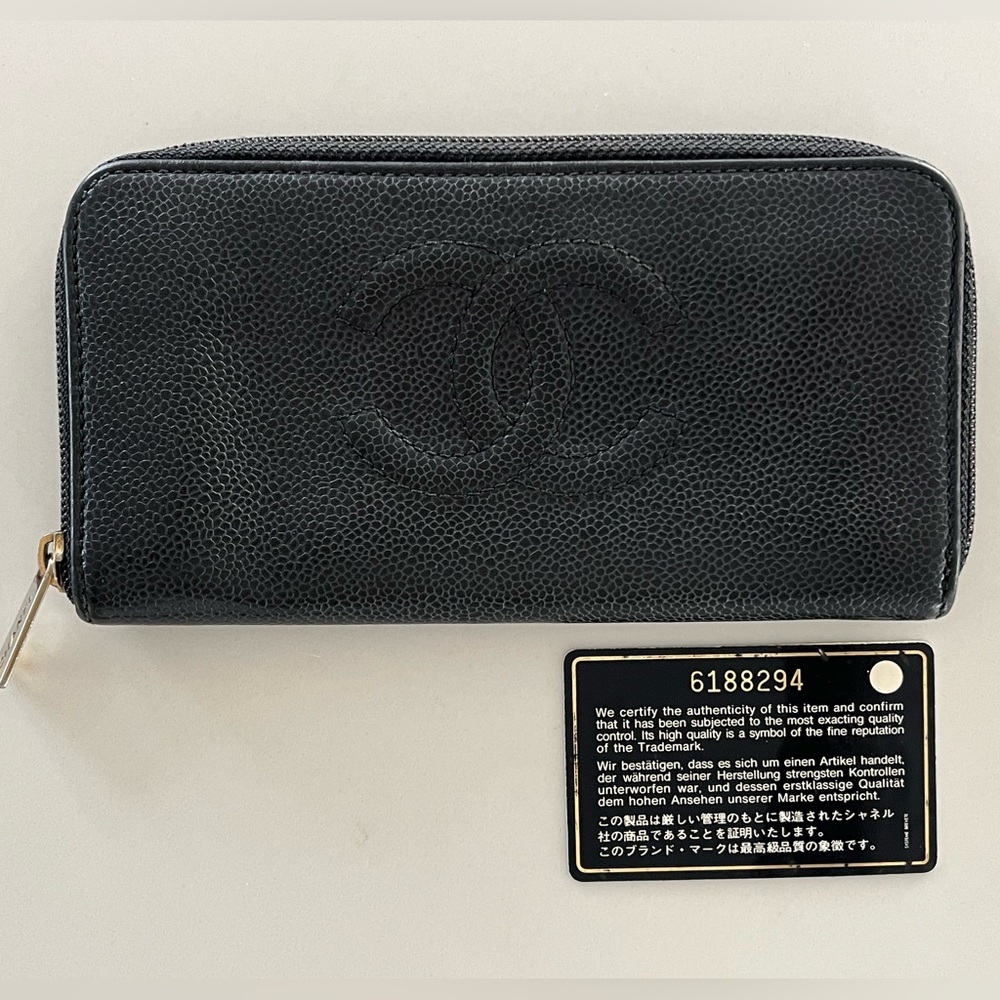 CHANEL Caviar Leather Black Timeless CC Zippy Long Wallet Organizer - Picture 14 of 14